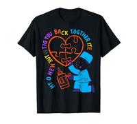 Neon Heart Puzzle Medical Design - Caring Healer T-Shirt