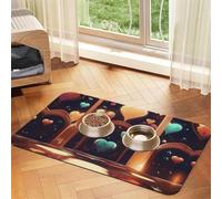 Neon Heart Reactor Pet Feeding Mat Dog Cat Eating Food Absorbent Leather Tablecloth for and Water Bowl Waterproof No Stains Quick Dry Non-Slip 23.62 * 15.75IN