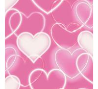 Neon Heart Wall Pink Wallpaper - Stylish Trendy Colourful Bright - Children's Bedroom Feature Wall