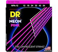 Neon Hi-Def Pink Acoustic Guitar 012-054 Fluorescent Strings (Pink)