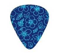 Neon Hibiscus Pattern 12 Pack Guitar Picks With 3 Thicknesses And Storage Box, Abs Plectrums For Electric Bass Guitar Players