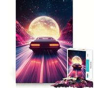 Neon Highway to The Moon 1000 Pieces Jigsaw Puzzles for Adults Mind Skill Toy Easy Leisure Design Assembly Seasonal Gift (38x26cm)