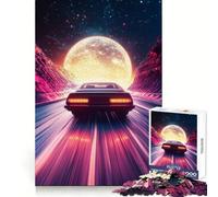 Neon Highway to The Moon 1000 Pieces Jigsaw Puzzles for Adults Mind Skill Toy Easy Leisure Design Assembly Seasonal Gift (38x26cm)