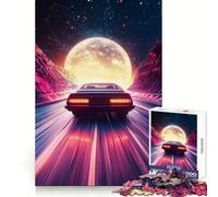 Neon Highway to The Moon Hard Jigsaw Puzzle for Adults 1000 Pieces Logic Train Toy Peaceful Time Smooth Cut Premium Gift (50x75cm)