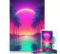 Neon Horizon Elegance Teenagers Puzzles 1000 Piece Jigsaws Smart Game Calming Play Pattern Assembly Lovely Present (38x52cm)