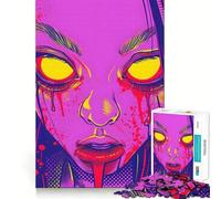 Neon Horror Face 1000 Piece Jigsaw Puzzle for Teenagers Memory Gain Soothing Fun Design Assembly Elegant Gift (38x52cm)