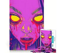Neon Horror Face 1000 Piece Jigsaw Puzzle for Teenagers Wise Think Toy Easy Leisure Tight Cut Amazing Present (50x75cm)