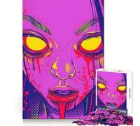 Neon Horror Face 1000 Piece Jigsaw Puzzle for Teenagers Wise Think Toy Easy Leisure Tight Cut Amazing Present (50x75cm)