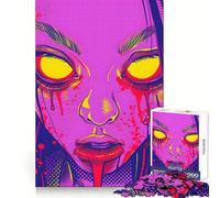 Neon Horror Face 1000 Piece Jigsaw Puzzles for Adults Jigsaw Brain Play Relax Mind Sharp Edge Premium Gift (38x26cm)