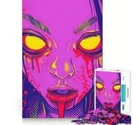 Neon Horror Face 1000 Piece Jigsaw Puzzles for Adults Jigsaw Brain Play Relax Mind Sharp Edge Premium Gift (38x26cm)