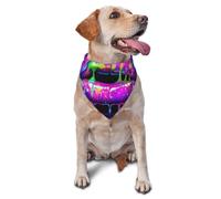 Neon Hot Lips Printed Graphic Pet Triangle Scarf For Dogs & Cats, Adjustable Cute Pet Bandana For & Photo Shoots