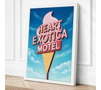 Neon Ice Cream Dreams Vintage Canvas Wall Art Print 18x12 Inch (46 x 30 cm)