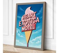 Neon Ice Cream Dreams Vintage Canvas Wall Art Print 18x12 Inch (46 x 30 cm)