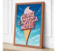 Neon Ice Cream Dreams Vintage Canvas Wall Art Print 24x16 Inch (61 x 41 cm)