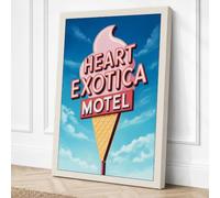 Neon Ice Cream Dreams Vintage Canvas Wall Art Print 30x20 Inch (76 x 51 cm)