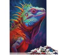 Neon Iguana Jigsaw Puzzles Puzzles for Adults Kids. 1000 Pieces Impossible Challenge Toy Educational Game Home Decoration for Adults& Kids Age 14 Years Up 1000pcs (40x28cm)