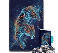 Neon Jaguar in Cosmic Space Classic Wooden Puzzle for Adults, 1000 Pieces | During puzzle time: Jigsaw Puzzle Gift: visual matching for a more organised build at your own pace.