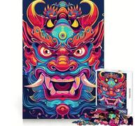 Neon Japanese Oni Yokai Jigsaw Puzzles for Adults 1000 Mind Exercise Toy Relax Time Design Assembly (50x75cm)