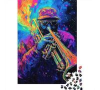 Neon Jazz Trumpeter Puzzle Lovers Jigsaw 1000 Pieces After-school Puzzle Activity Great Gift Idea 38x26cm/1000pcs