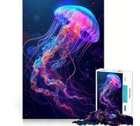Neon Jellyfish 1000 Piece Jigsaw Puzzle for Teenagers Memory Gain Soothing Fun Design Assembly Elegant Gift (38x52cm)