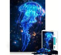 Neon Jellyfish Glowing Adult Jigsaw Puzzles1000 Pieces Mind Exercise Toy Tension Relief Design Assembly Lovely Present (38x26cm)
