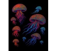 Neon Jellyfish Notebook: Vibrant Deep Sea Glow Journal | 8.5x11 Lined Writing Notebook | Perfect for School, Work, and Creative Ideas