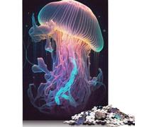 Neon Jellyfish V2 Puzzles 500 Pieces Wooden Puzzles Puzzles 500 Piece Learning Educational Toys 500pcs (52x38cm)