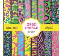 Neon Jungle Animal Pattern Print Scrapbook Paper | 8.5"x8.5" Double Sided Paper Pad with 18 Sheets | 18 Bright Colors Designs: Decorative Craft Papers ... Scrapbooking Paper Sheets for Crafters