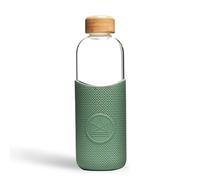 Neon Kactus Glass Water Bottle | Clear Water Bottle with Bamboo Lid and Silicone Sleeve | Reusable Glass Bottle for Hot & Cold Drinks | Leakproof, Non-Permeable, Non-Slip | Happy Camper, 1000ml