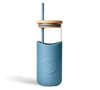 Neon Kactus Glass Water Bottle | Glass Tumbler with Straw and Lid | Reusable Glass Drinking Bottle for Hot & Cold Drinks | Non-Permeable, Leakproof, Dishwasher-Safe | Super Sonic, 1000 ml