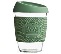 Neon Kactus Reusable Glass Coffee Cup - Happy Camper - 12oz
