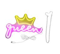 Neon Lamp, Crown Queen Bright LED Neon Light Sign Decorative USB Powered Chain Installation Energy Saving for Kids Room for Party
