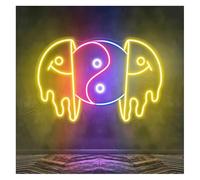 neon lamp Distorted Smile Face Neon Sign with Adjustable Brightness 35cmx55cm(E)