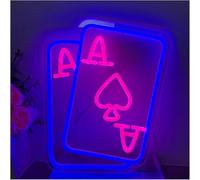 Neon Lamp for neon Lamp for Playing for Cards for Sign for Powered Adjustable Brightness 20cmx38cm(A)