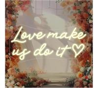 Neon lamp loanword Love Makes Us Do It Neon Sign for Wall Decor, Wedding Room Decor, Home Decor, Engagement 42x20cm(3)