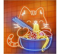Neon Lamp Soothing Atmosphere Neon Sign Lamp for Cat,Japanese Noodles,Restaurant,Kitchen,Wall Decor,Bar 65cm(D)