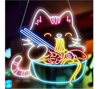 Neon Lamp Soothing Atmosphere Neon Sign Lamp for Cat,Japanese Noodles,Restaurant,Kitchen,Wall Decor,Bar 65cm(A)