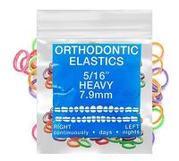 Neon Latex 100 counts Intraoral Elastic Bands Orthodontic Elastics Dental Rubber Bands Made in US Heavy 5/16'', Neon Latex