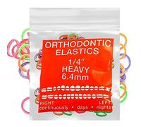 Neon Latex 100 counts Intraoral Elastic Bands Orthodontic Elastics Dental Rubber Bands Made in US Heavy 1/4'', Neon Latex