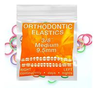 Neon Latex 100 counts Intraoral Elastic Bands Orthodontic Elastics Dental Rubber Bands Made in US Medium 3/8'', Neon Latex