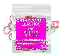 Neon Latex 100 counts, Intraoral Elastic Bands Orthodontic Elastics Dental Rubber Bands Made in US Medium 1/8'', Neon Latex