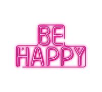 Neon LED Sign Light USB LED Light Home Light Sign Night Light Be Happy Pink