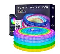 Neon Led Strip Lights, 3M 5V Bluetooth RGBIC LED Light Strip with App and Remote, DIY Braided Flexible Color Changing Neon Rope, Music Sync Rope Lights for Living Room, Bedroom, Wall Decoration (3M)
