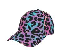 Neon Leopard Grain Print Baseball Hats Men Women Adjustable Caps for Running Workouts and Outdoor Activities All Seasons