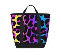 Neon Leopard Print,Lunch Bags Large Capacity Insulated Tote Bag For Women Men Work Picnic Travel