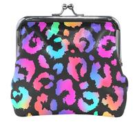 Neon Leopard Wallet for Women Leather Buckle Card Change Coin Purse Neon Leopard Black UNITALLA Neon Leopard Black UNITALLA Classic, Neon Leopard Black, UNITALLA, Classic