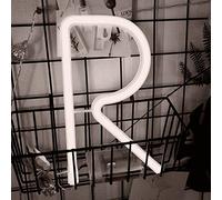 Neon Letter, LED Alphabet Letter Lights Battery and USB Operated White Alphabet Letter Light Neon Sign Decorative Light up Words Letters Lights (R)