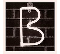 Neon Letter, LED Alphabet Letter Lights Battery and USB Operated White Alphabet Letter Light Neon Sign Decorative Light up Words Letters Lights (B)