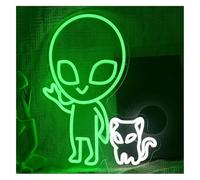 neon light Alien Cat Neon Sign Dimmable Light for Bedroom Living Room Club 40cmx30cm