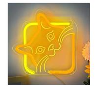 neon light Cat for neon Night Light With Dimmable Switch, Wall Decoration For Bedrooms Festivals Parties(Yellow)